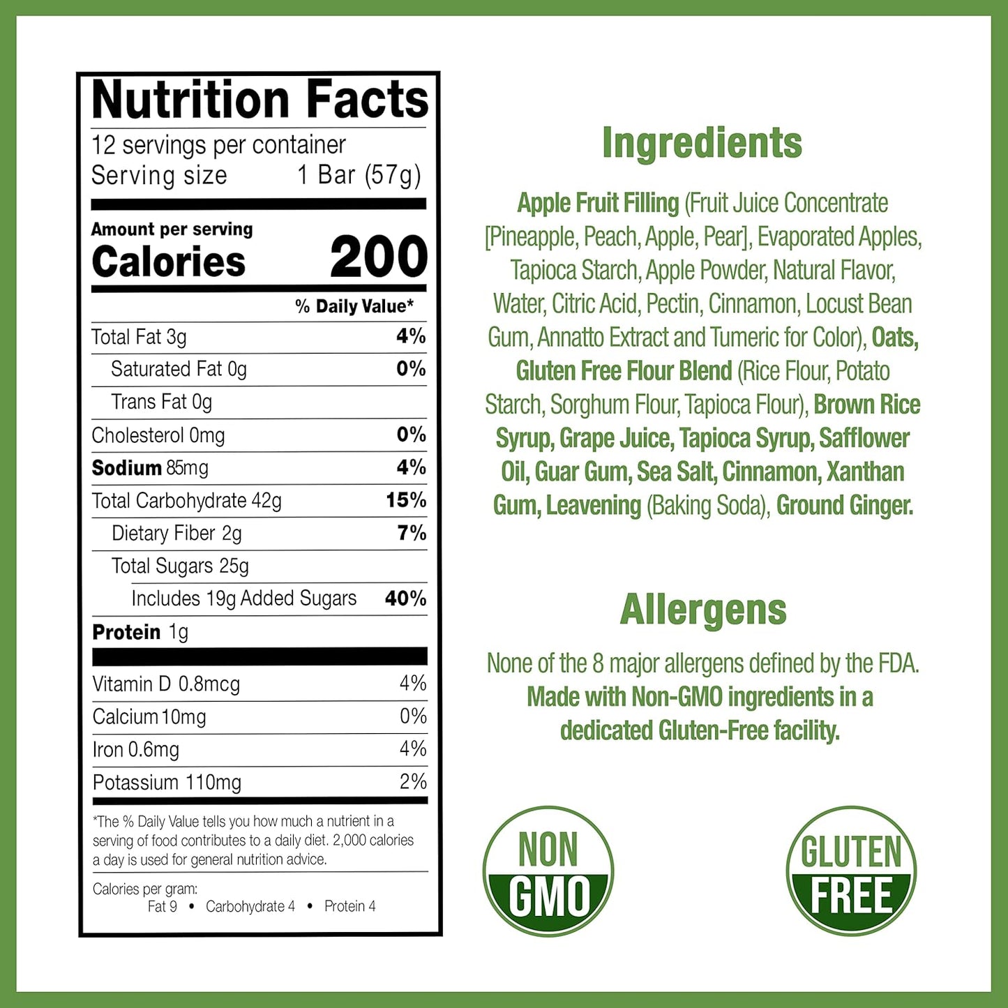 Betty Lou's Apple Cinnamon Fruit Bar - 12ct