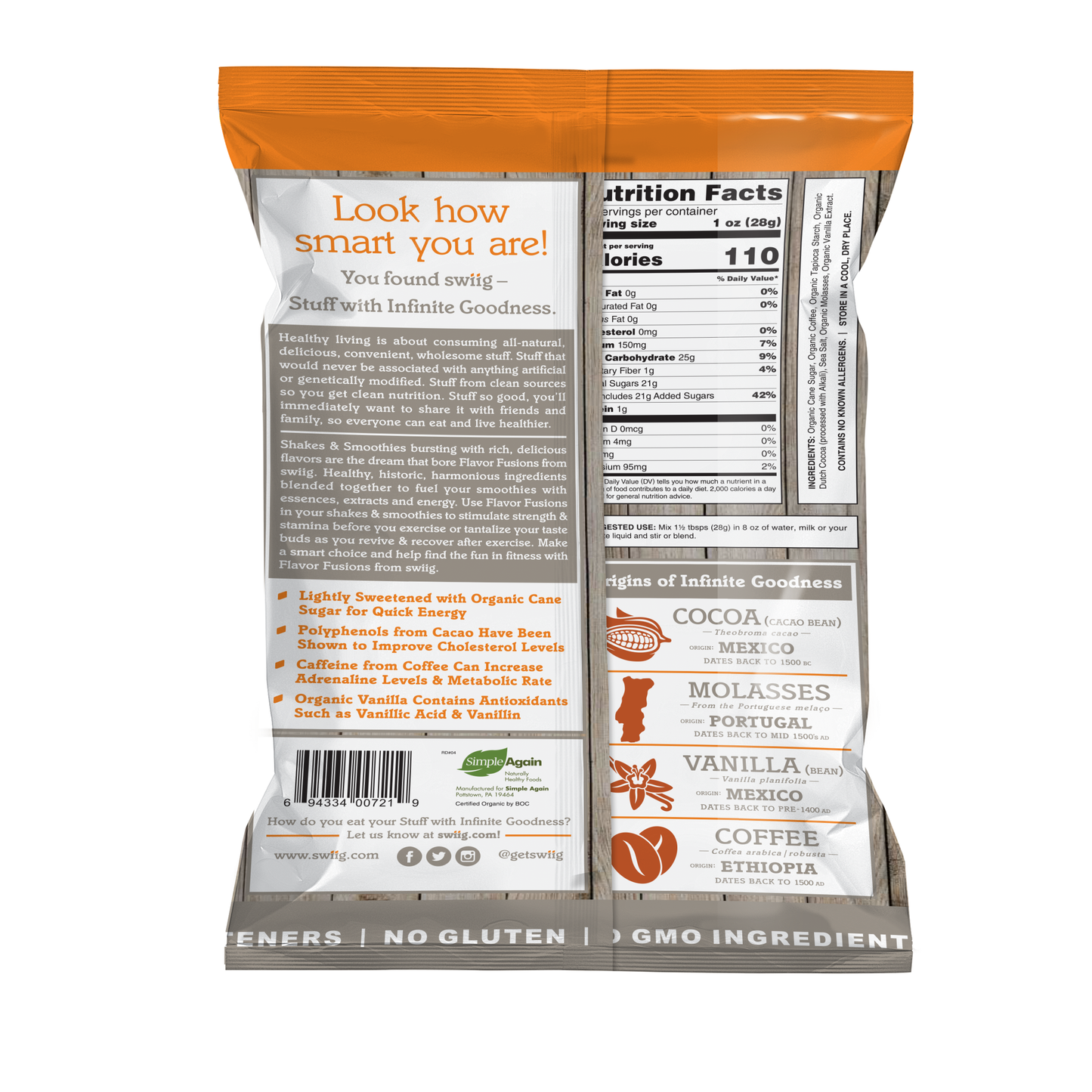 swiig Flavor Fusion Organic Mocha Latte 3.25lb