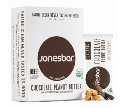Jones Bar Organic Chocolate Peanut Butter - 12ct
