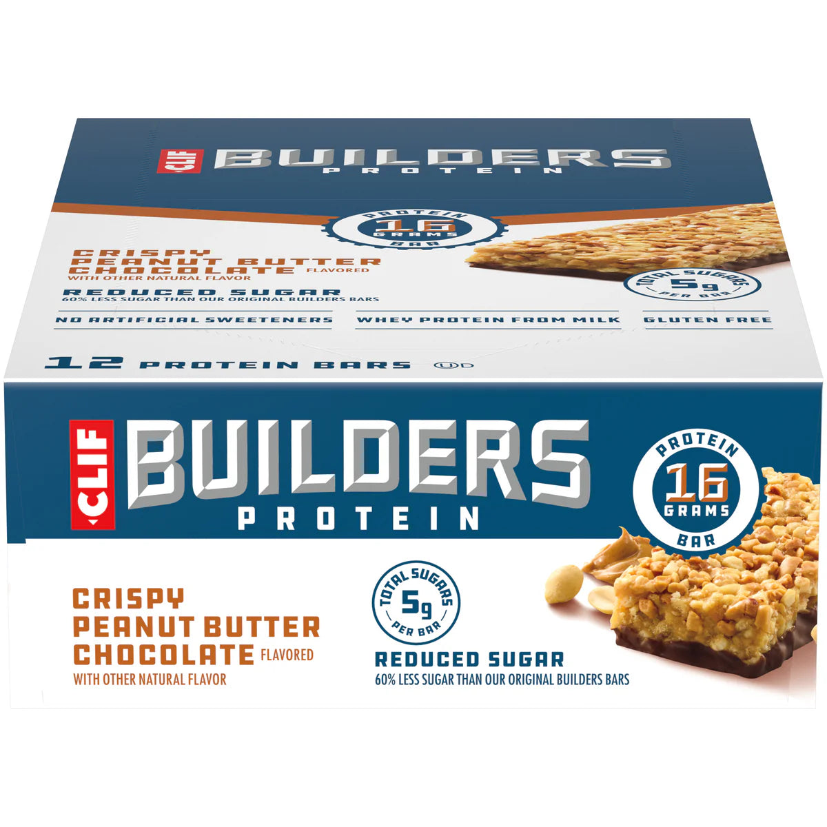 Clif Builders Bar Low Sugar Chocolate Peanut Butter - 12/box