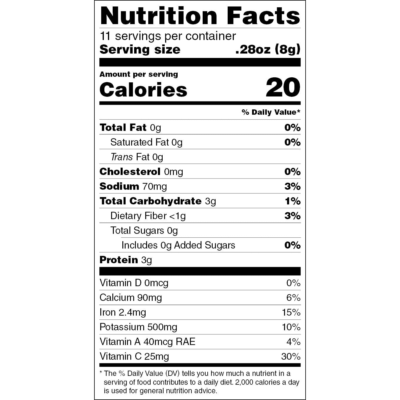 swiig Dried, Chopped Spinach - 3oz bag