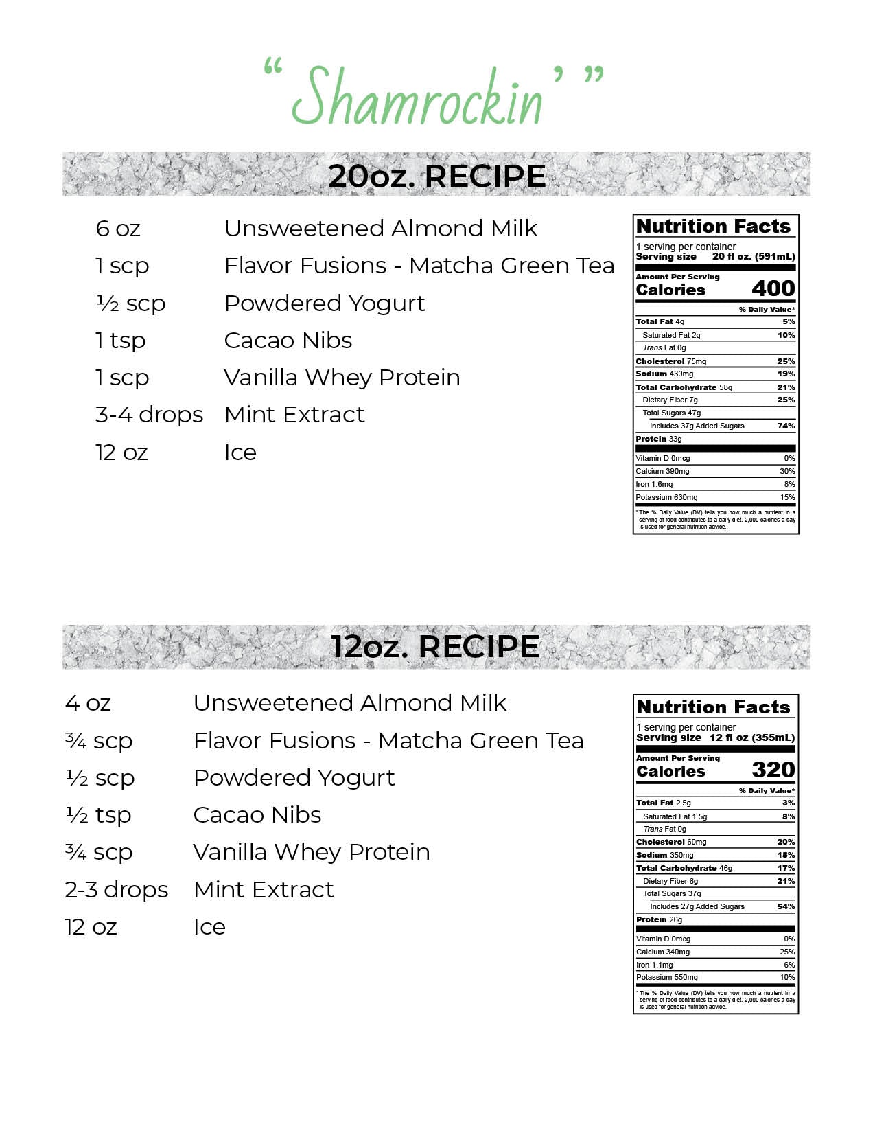 Shake of the Month Counter Card - March