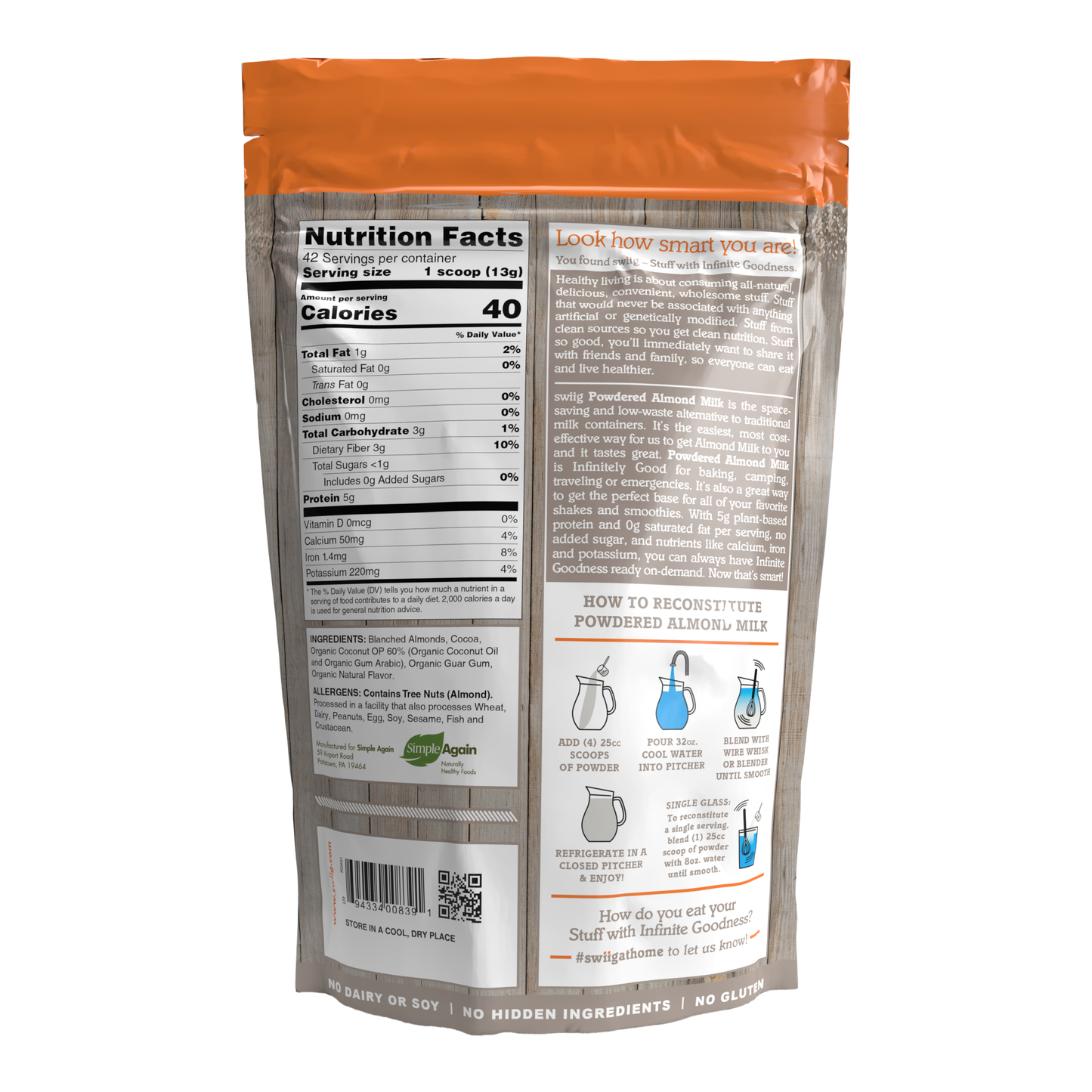 Almond Milk Chocolate Powder - 1lb 4oz