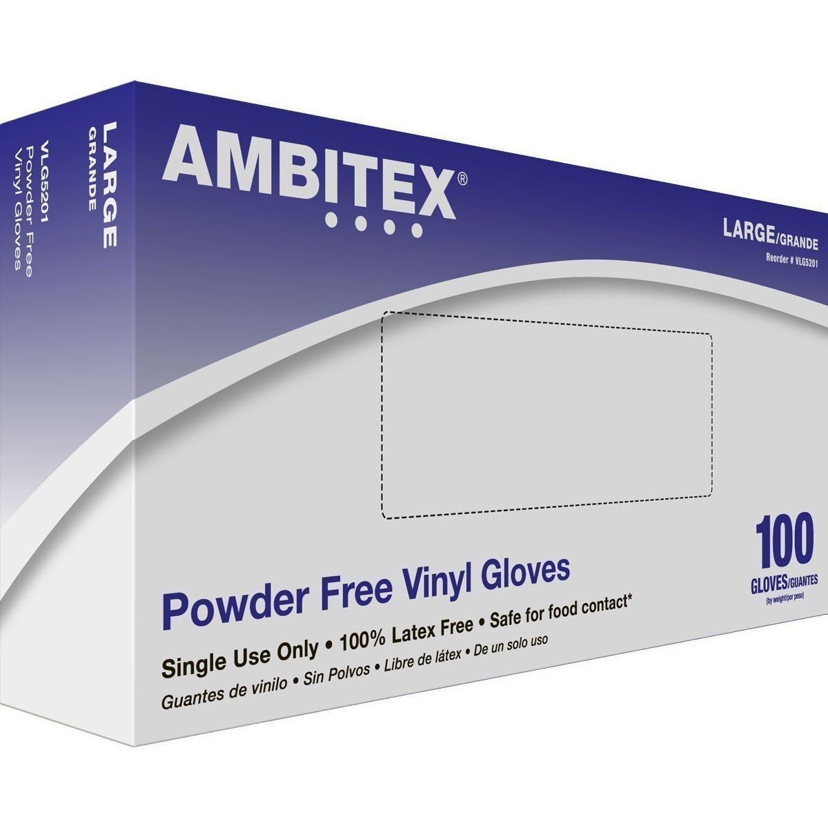 Vinyl Gloves - No Powder - Medium 100ct
