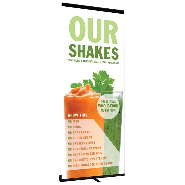 Retractable Banner Stand Our Shakes