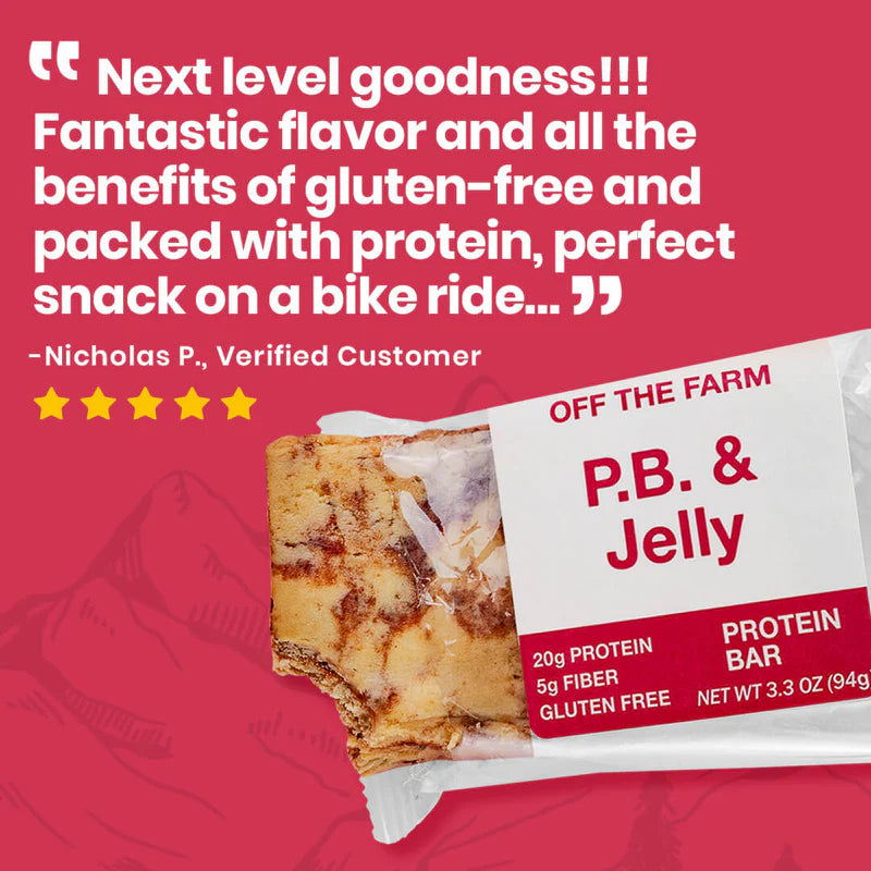 Off The Farm Peanut Butter & Jelly Protein Bar 12ct