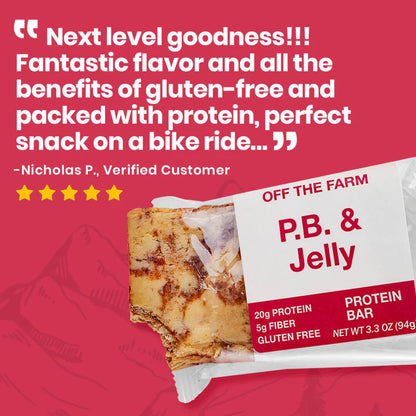 Off The Farm Peanut Butter & Jelly Protein Bar 12ct