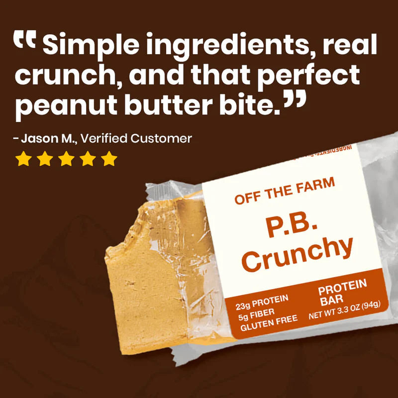 Off The Farm Peanut Butter Crunchy Protein Bar 12ct