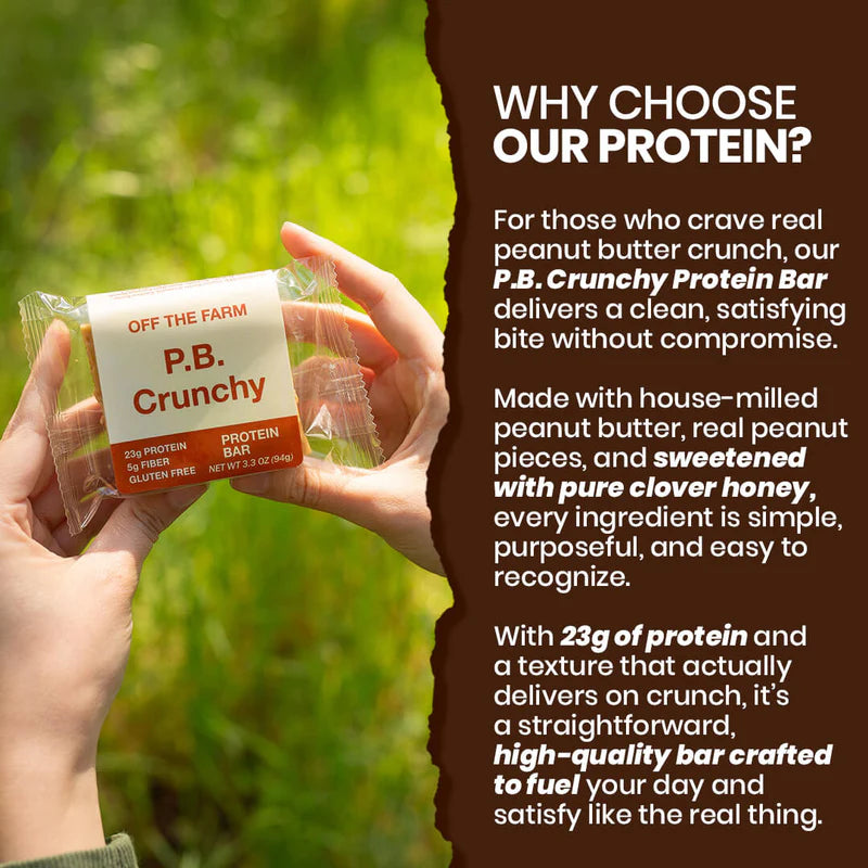 Off The Farm Peanut Butter Crunchy Protein Bar 12ct