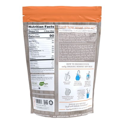 swiig Organic Nonfat Dried Milk 2.6lb bag
