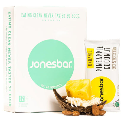 Jones Bar Organic Pineapple & Coconut - 12ct