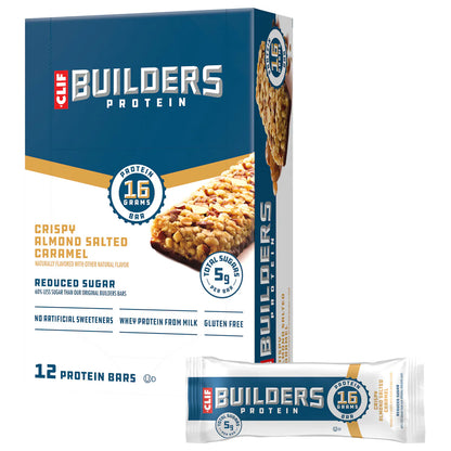 Clif Builders Bar Low Sugar Almond Salted Caramel - 12/box