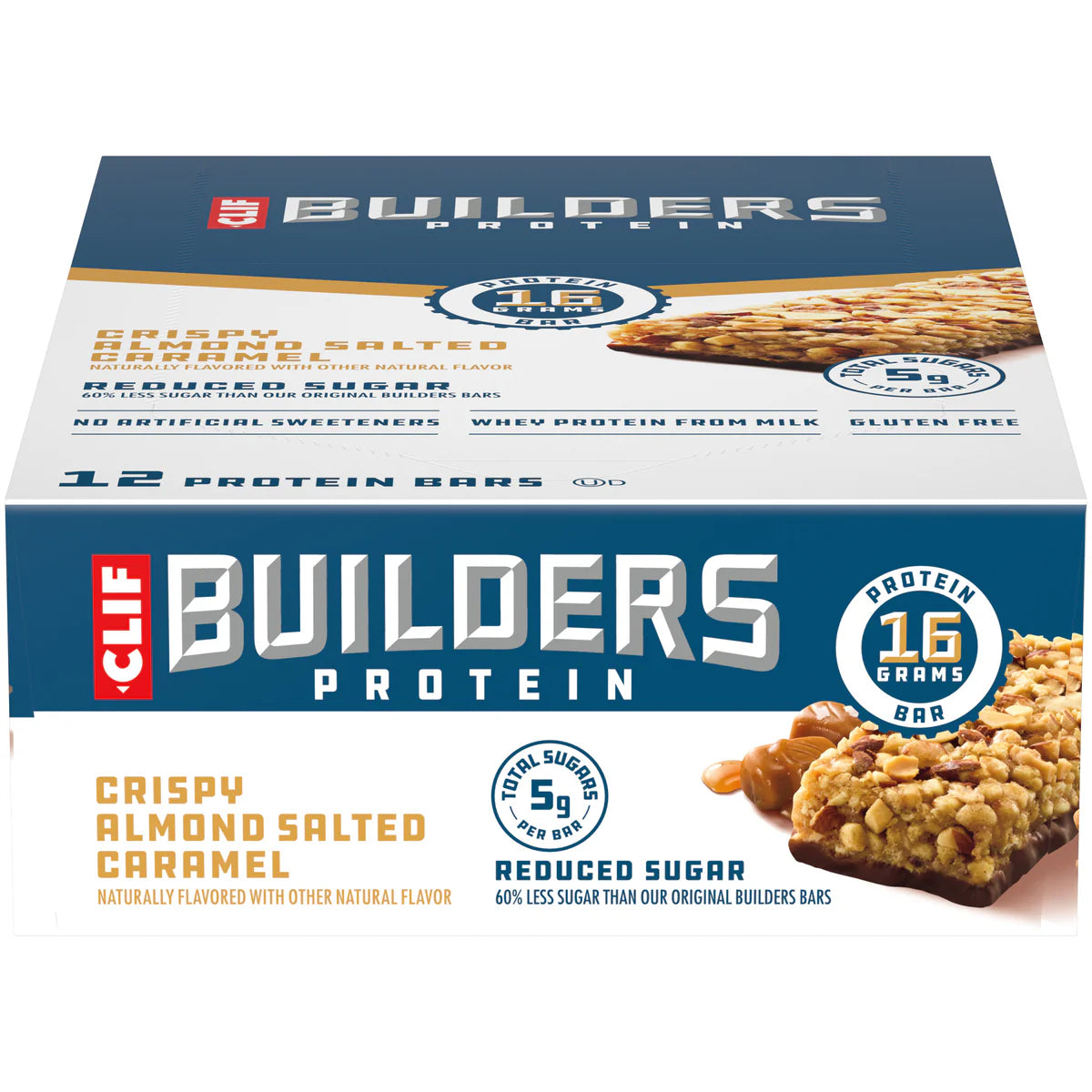 Clif Builders Bar Low Sugar Almond Salted Caramel - 12/box