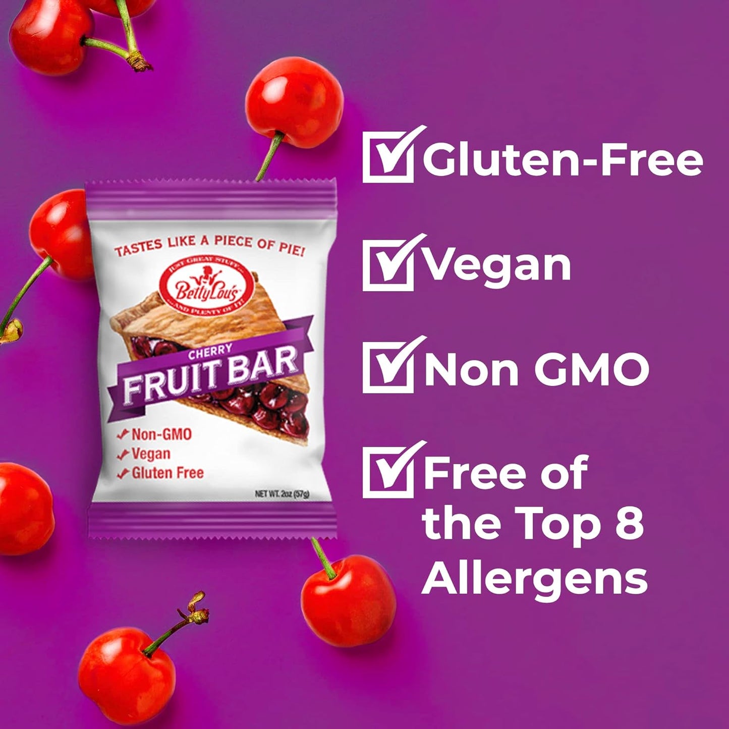 Betty Lou's Cherry Fruit Bar - 12ct