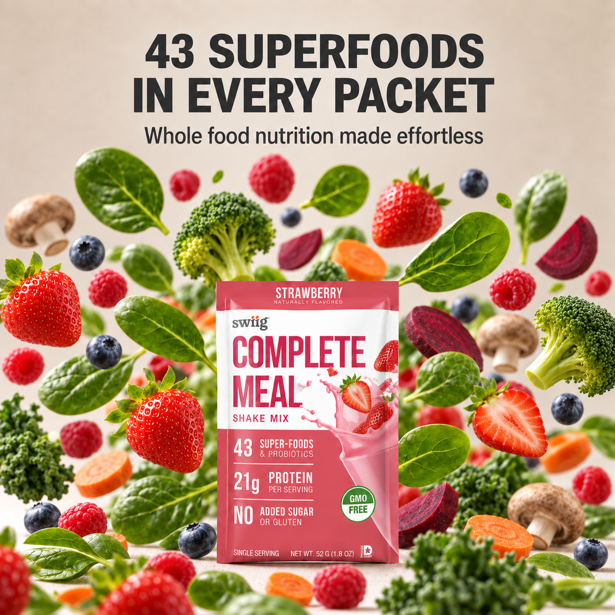 swiig Complete Meal Single Serve Strawberry