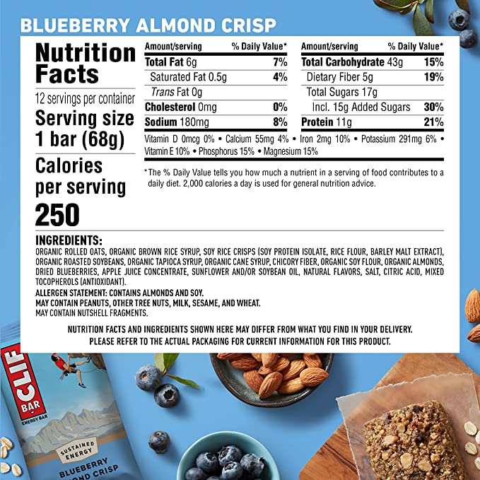 Clif Bar Blueberry Crisp - 12/box