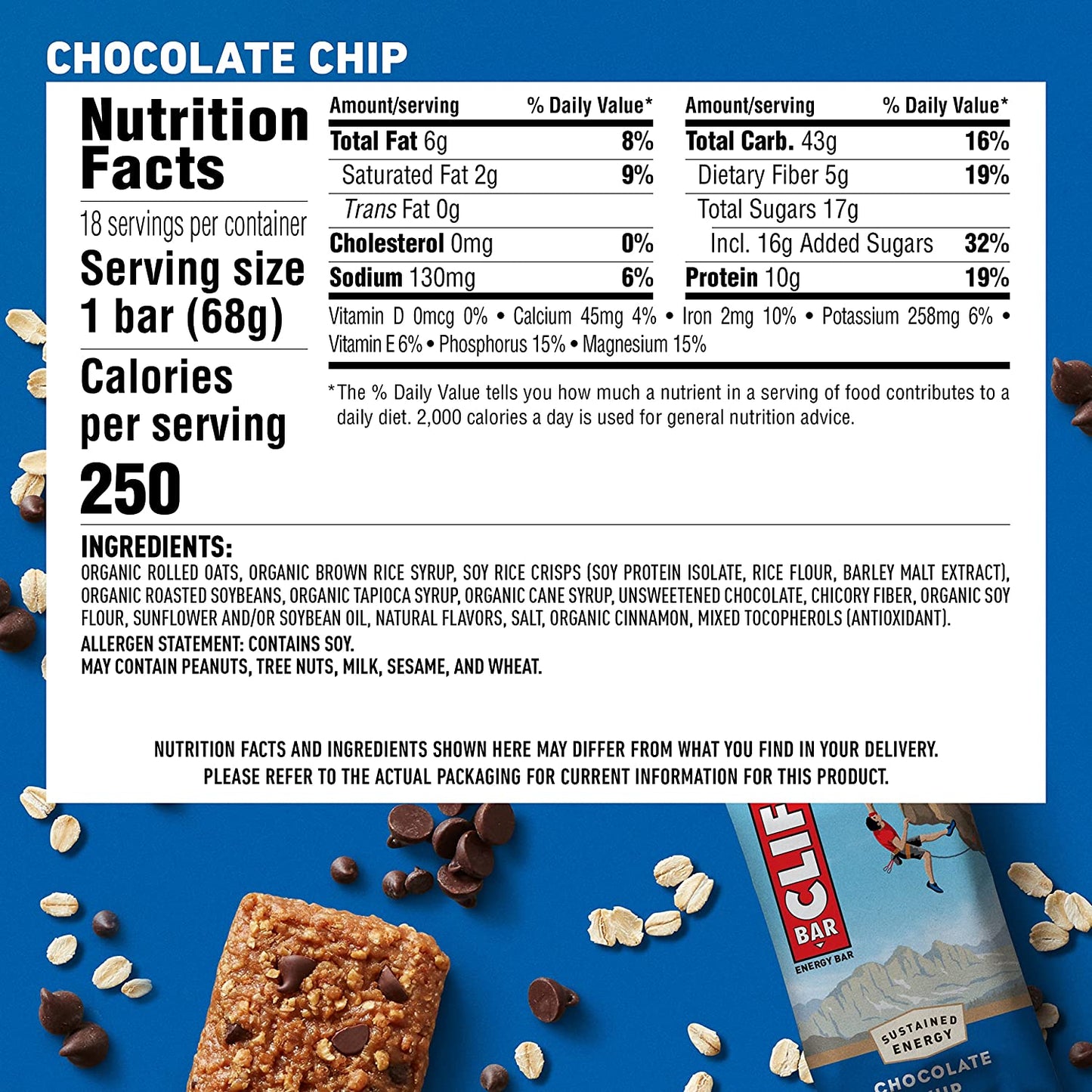 Clif Bar Chocolate Chip - 12/box