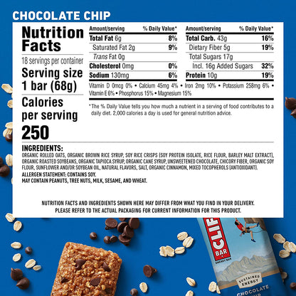 Clif Bar Chocolate Chip - 12/box