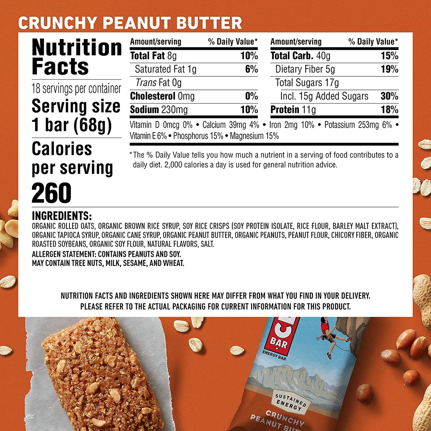 Clif Bar Crunchy PB - 12/box