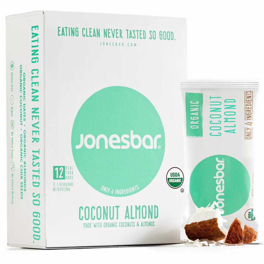 Jones Bar Organic Coconut Almond - 12ct