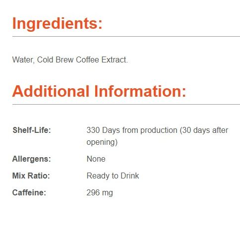 Cold Brew On Tap Fridge Pack 3/case