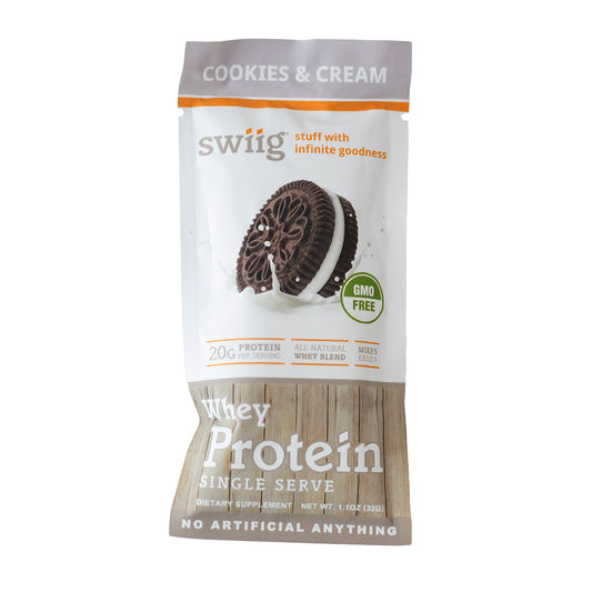 swiig Single Serve Whey Cookies & Cream 10pk