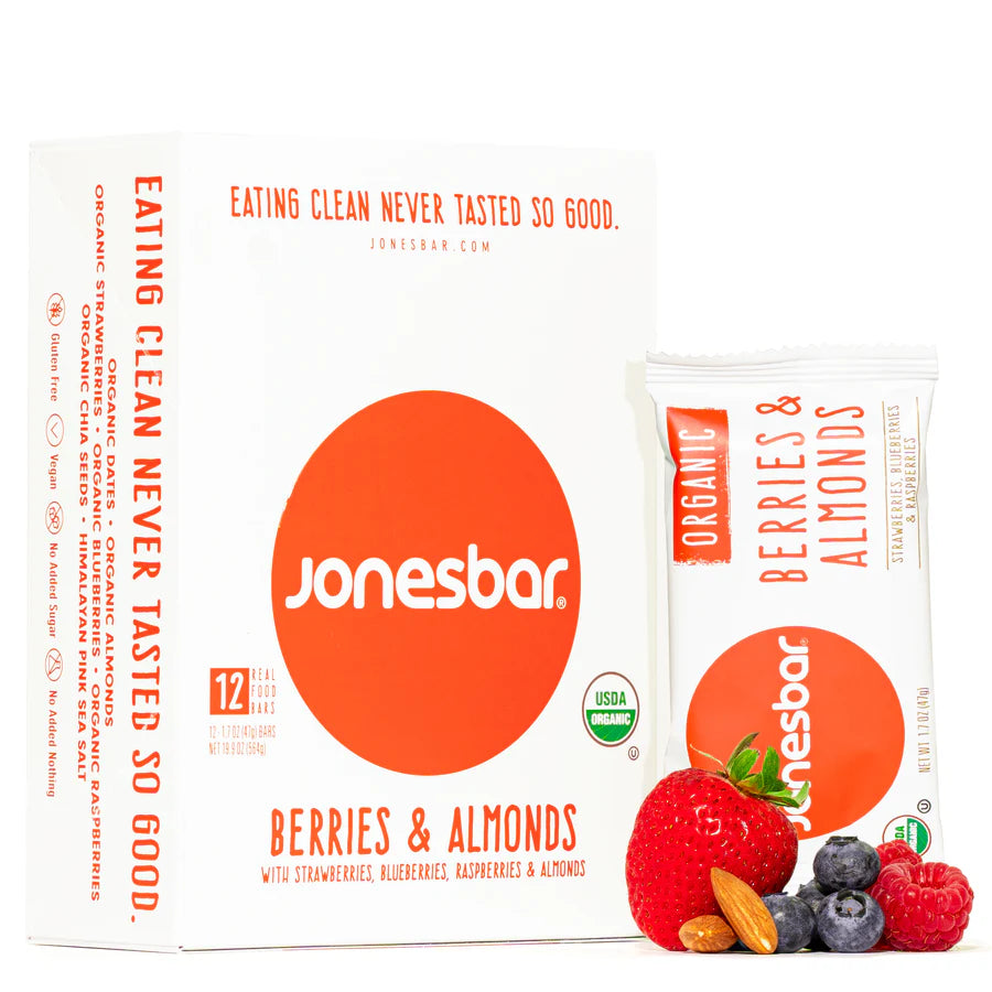 Jones Bar Organic Berries & Almonds - 12ct