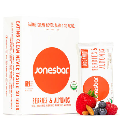 Jones Bar Organic Berries & Almonds - 12ct