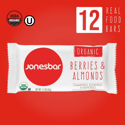 Jones Bar Organic Berries & Almonds - 12ct