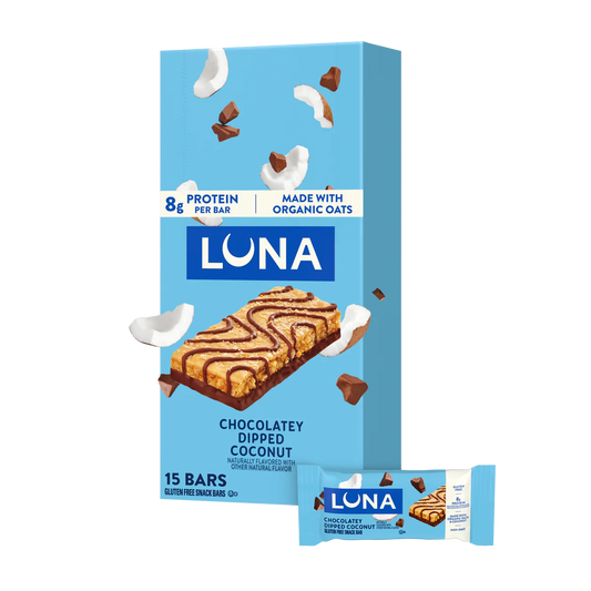 Luna Bar Chocolate Dipped Coconut - 15ct