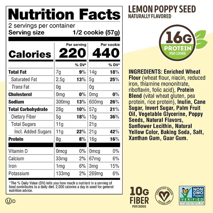 Lenny & Larry's Lemon Poppy Seed Cookie - 12ct