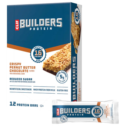 Clif Builders Bar Low Sugar Chocolate Peanut Butter - 12/box