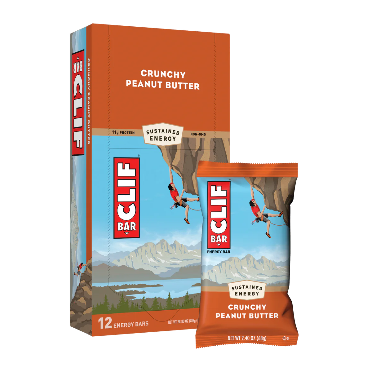 Clif Bar Crunchy PB - 12/box