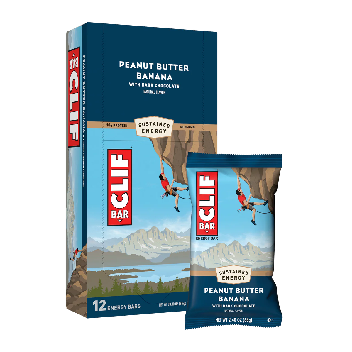Clif Bar Peanut Butter Banana Dark Chocolate - 12/box