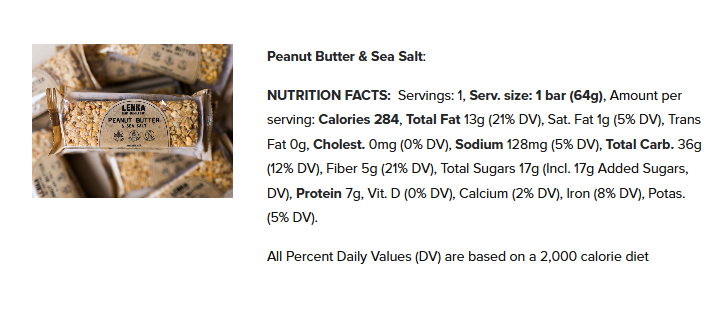 Lenka Bar Peanut Butter & Sea Salt 12ct