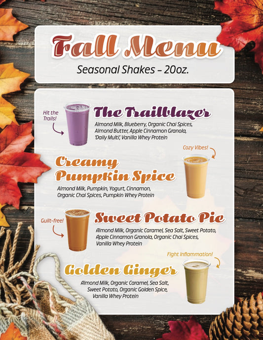 Fall Menu Counter Card and Recipe Cheat Sheet (Non-Laminated)
