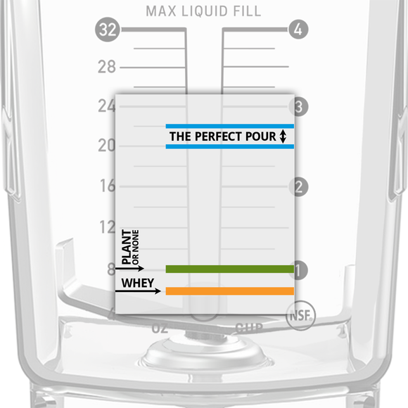 Perfect Pour Label for FourSide Blender Jar