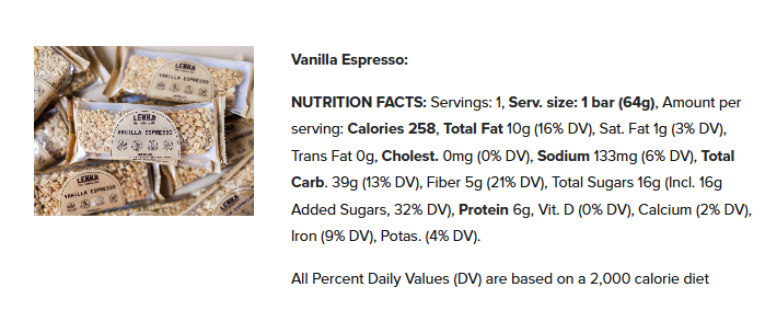 Lenka Bar Vanilla Espresso 12ct