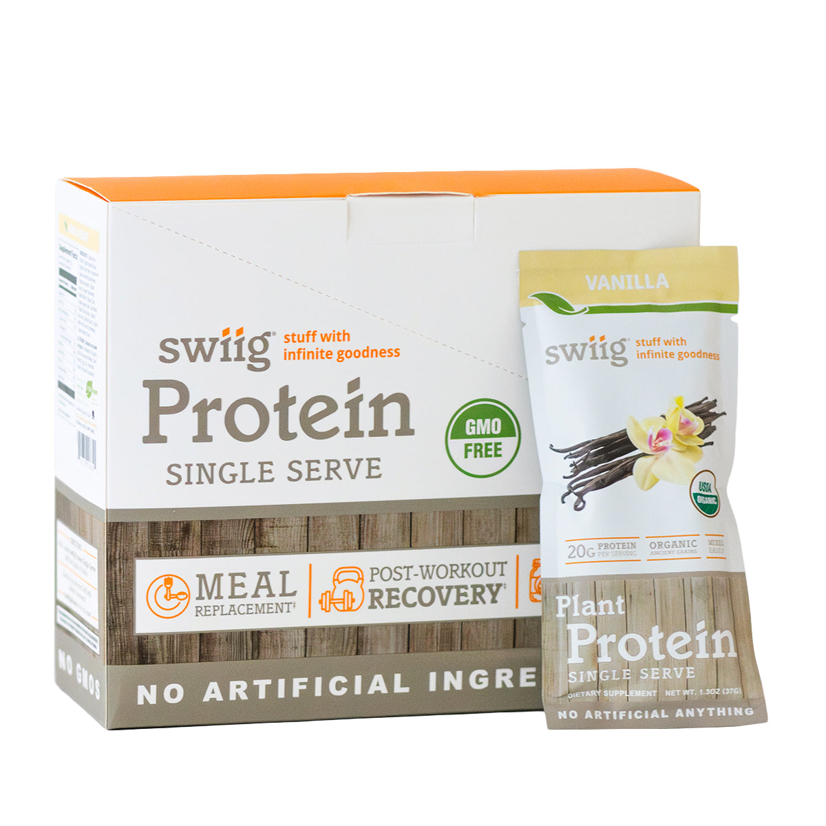 swiig Single Serve Ancient Grains Plant Protein Vanilla 10pk