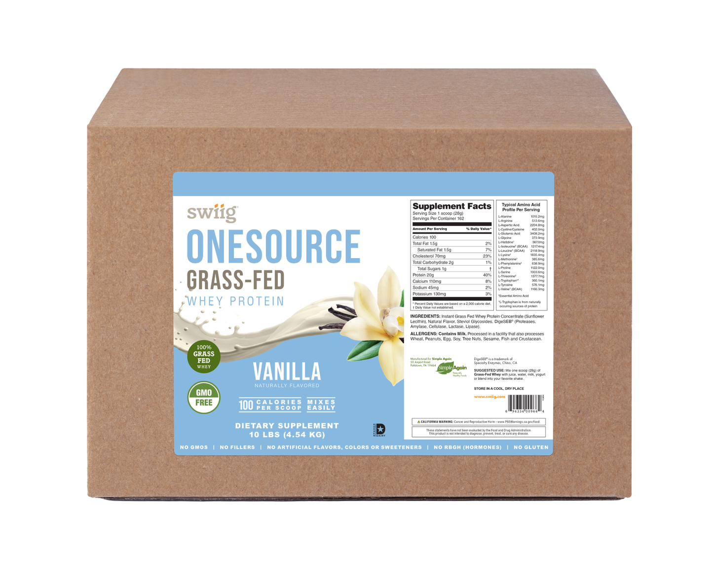 OneSource Grass Fed Whey Vanilla