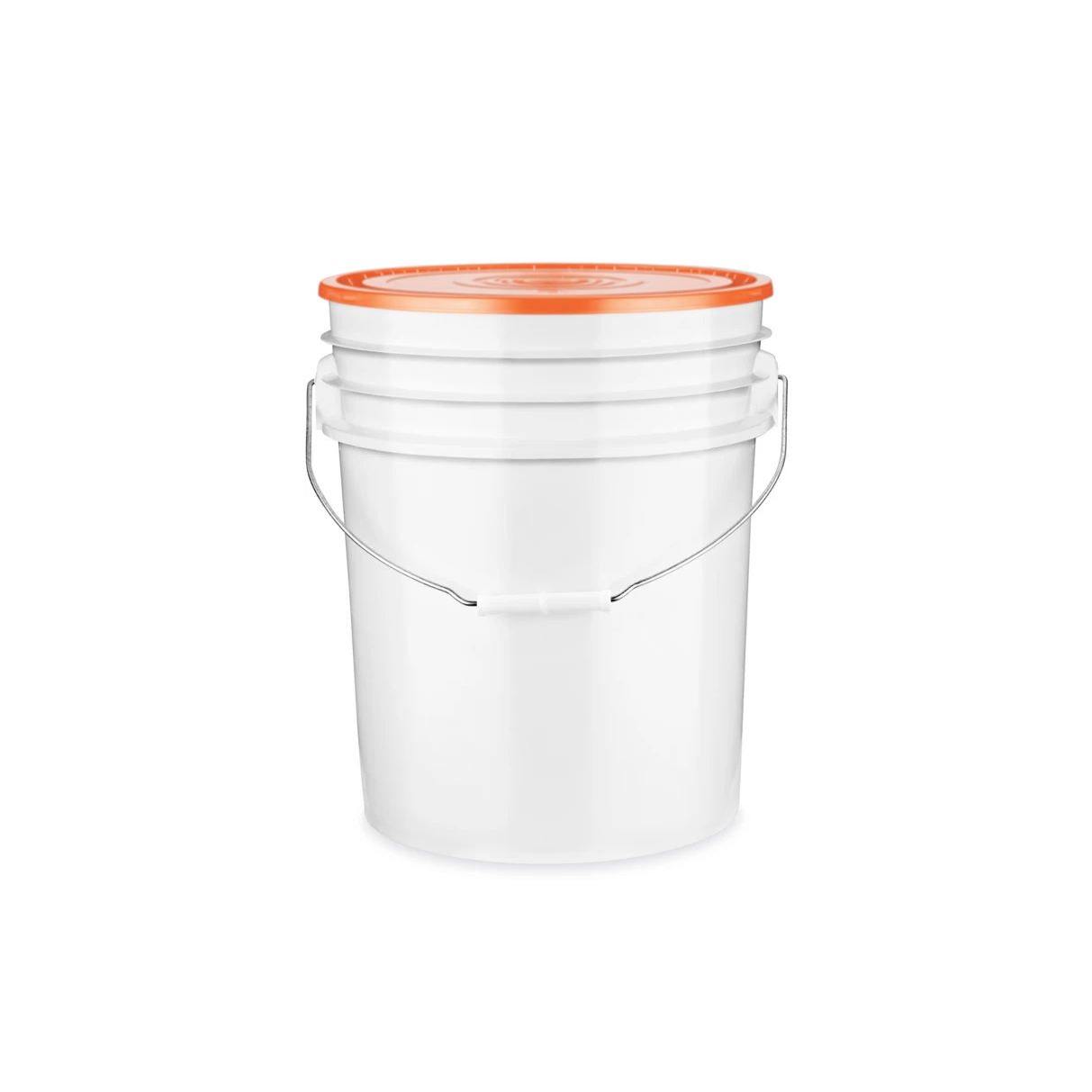 White Pails w/Orange Lids for 20lb Protein