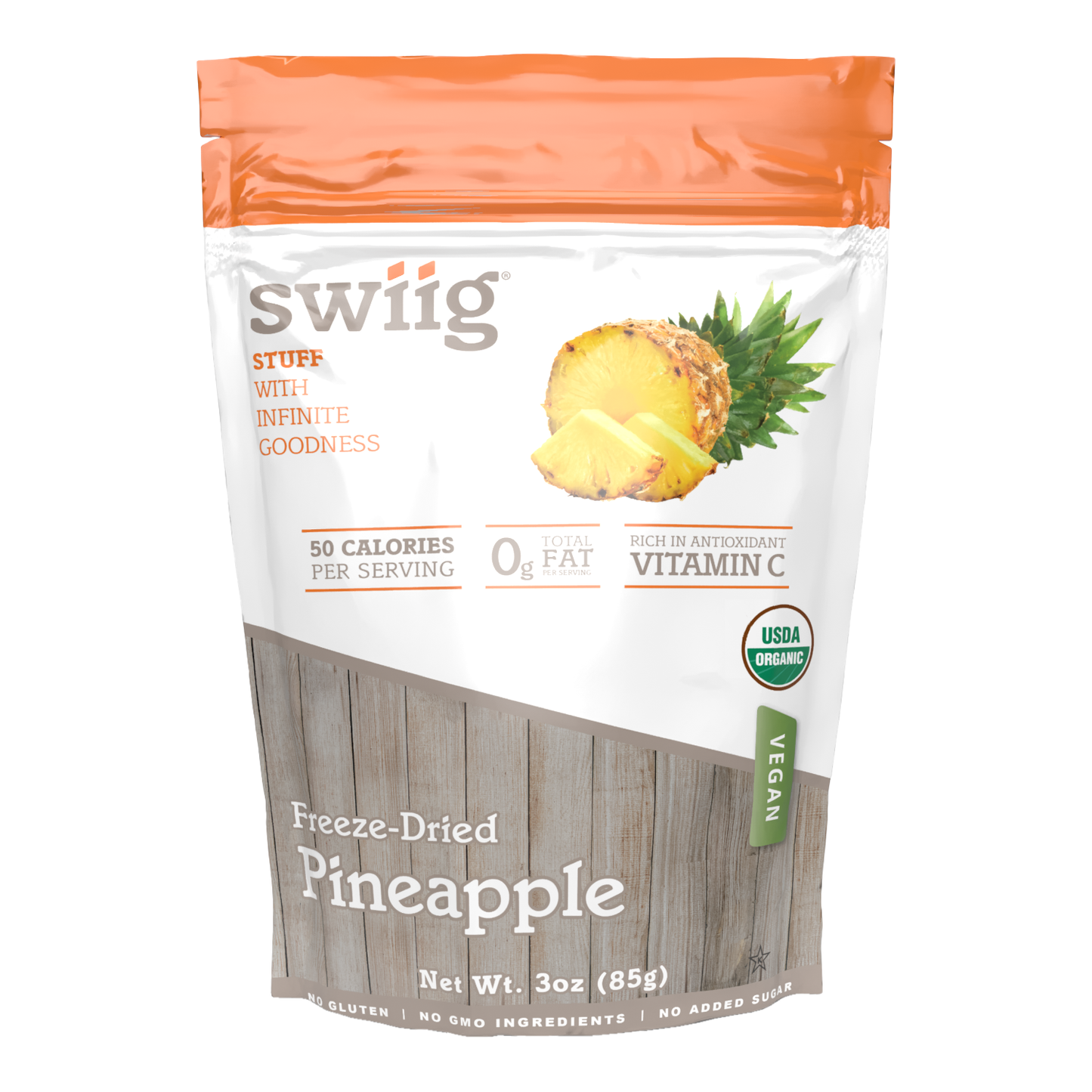 swiig Freeze Dried Pineapple - 3oz bag