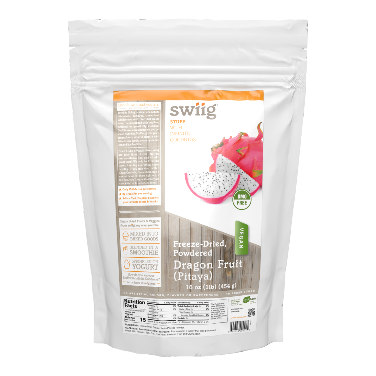 swiig Freeze Dried Dragon Fruit - 16oz