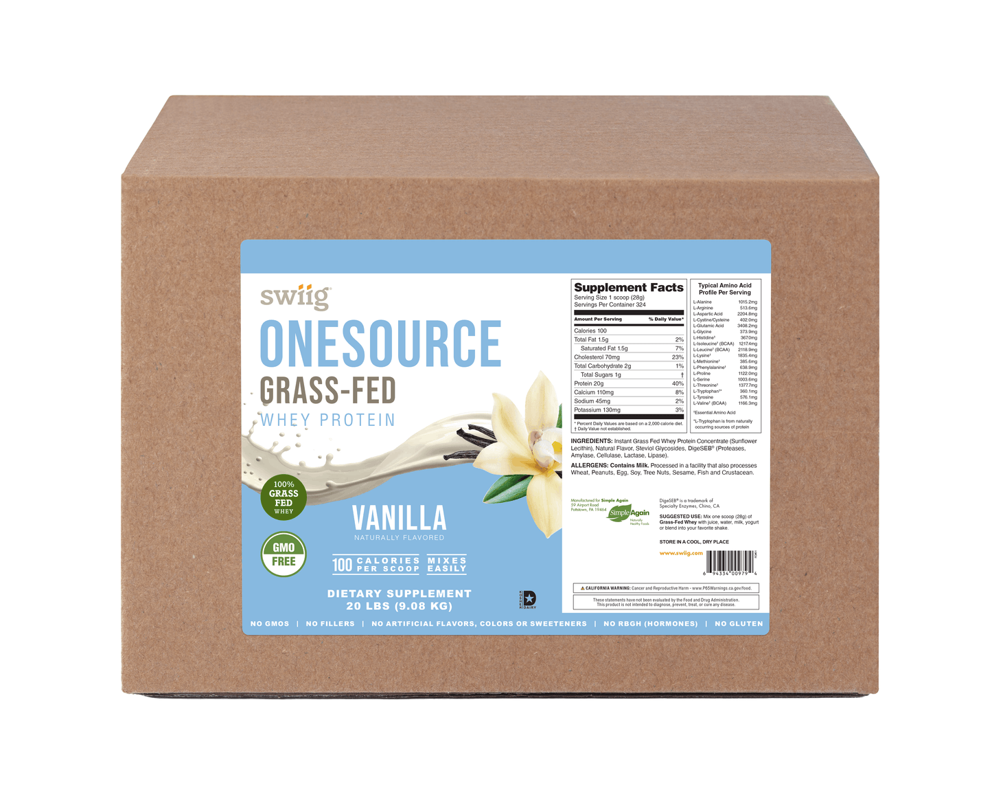 OneSource Grass Fed Whey Vanilla