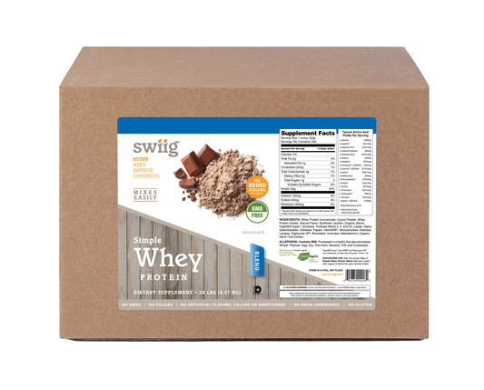 swiig Simple Whey No Sugar Added Chocolate - 20lb