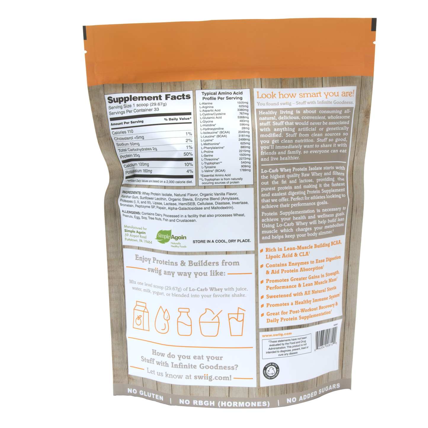 swiig Lo Carb Whey Vanilla - 2.2lb