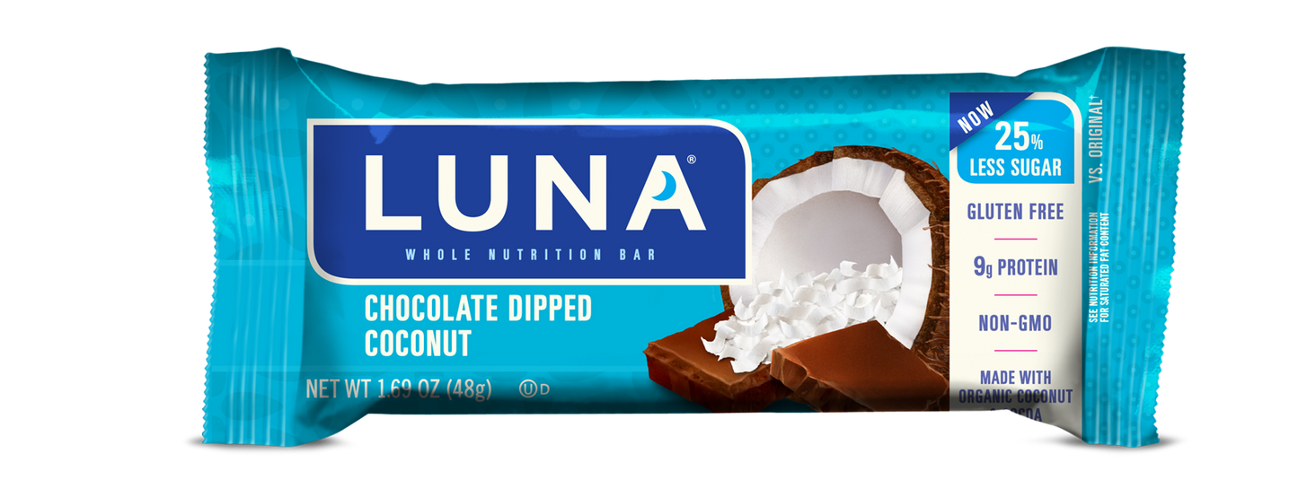 Luna Bar Chocolate Dipped Coconut - 15ct