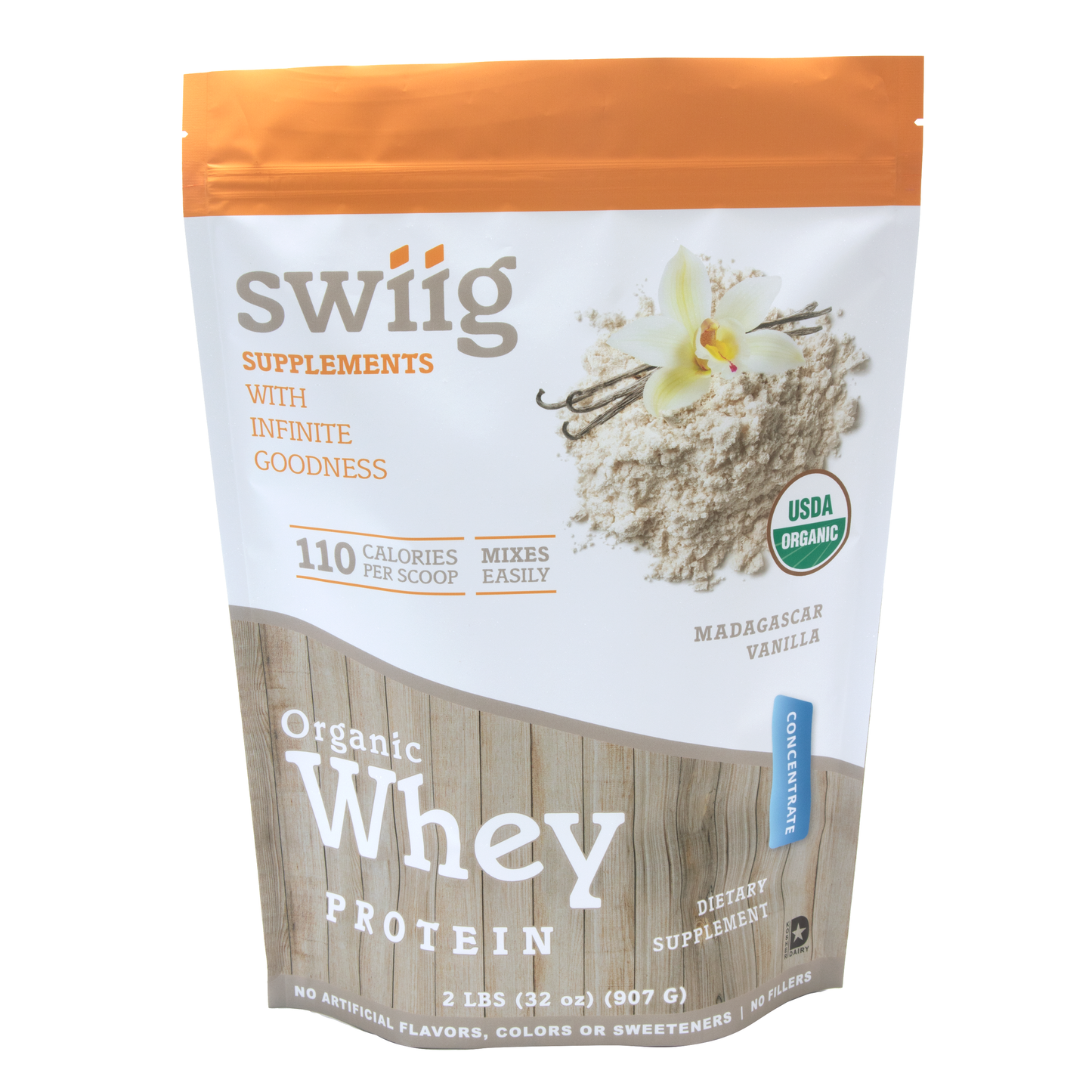 swiig Madagascar Vanilla - Organic Whey Protein Concentrate 2lb