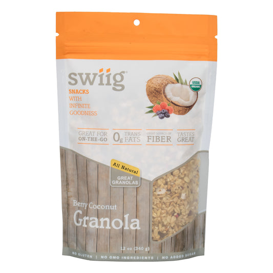 swiig Organic Unsweetened Berry Coconut Granola - 12oz