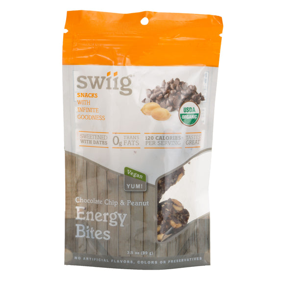 swiig Energy Bites Chocolate Chip & Peanut 3.5oz - 6ct